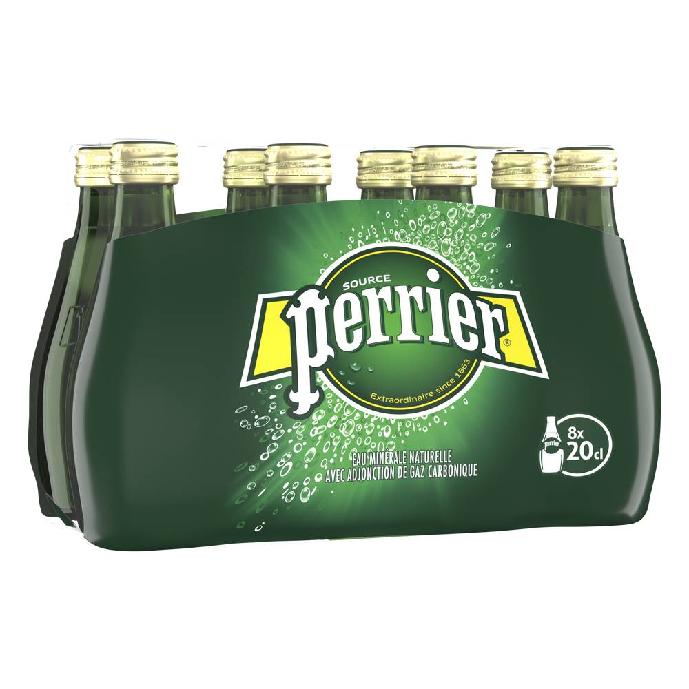 Perrier - Eau minérale naturelle gazeuse (8 x 200ml)