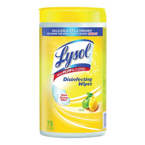 Lysol Citrus Disinfecting Wipes (75 ct)