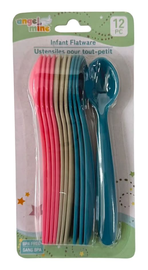 Angel of Mine Plastic Infant Spoon Set, 5 in, Assorted (12 ct)