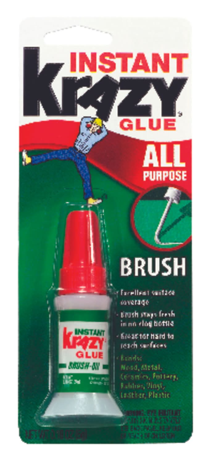 Krazy Glue Super Strength Cyanoacrylate White All Purpose Brush On 0.18 Oz