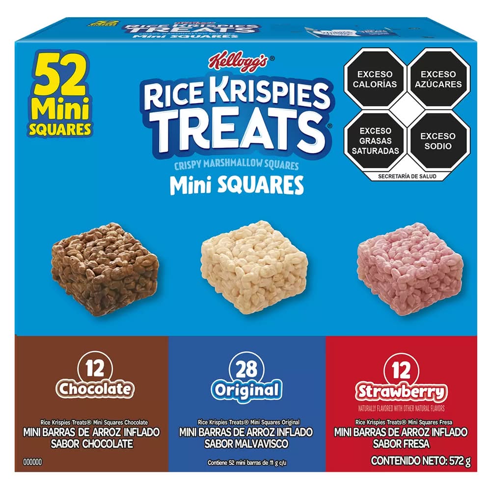 Rice Krispies Treats · Mini barras de arroz inflado, chocolate-malvavisco-fresa (52 x 11 g)