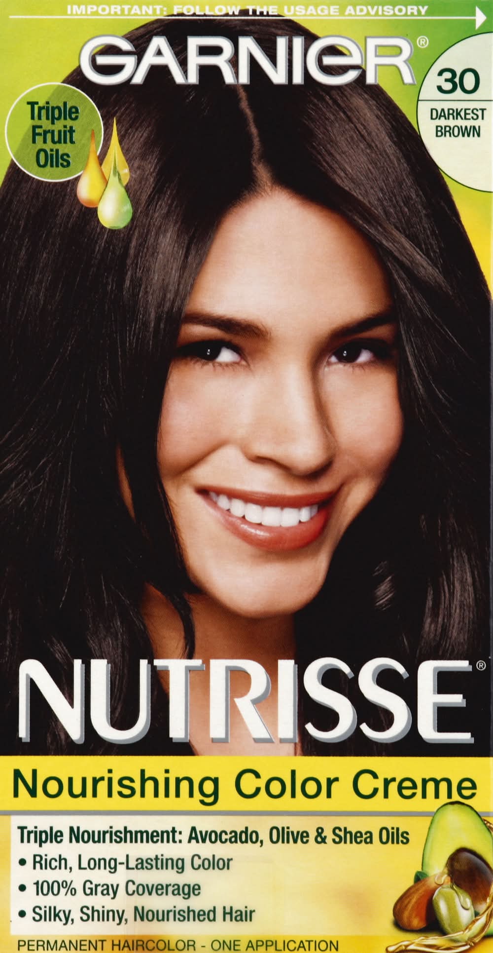 Garnier Nutrisse Permanent Haircolor, Darkest Brown 30