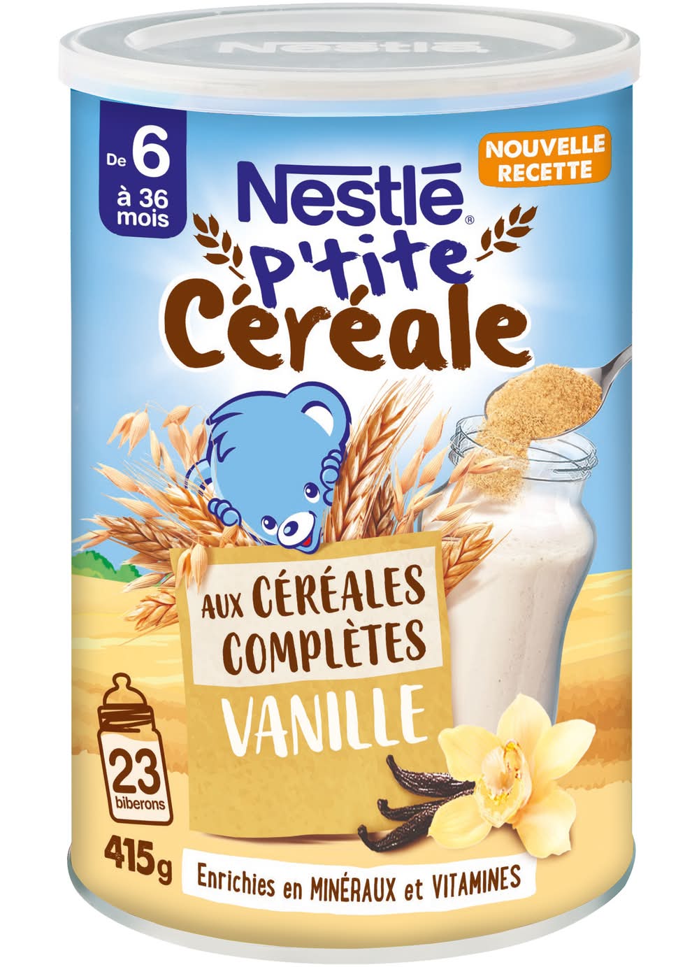 Nestlé - P’tite céréale complètes dès 6 mois, vanille (415g)