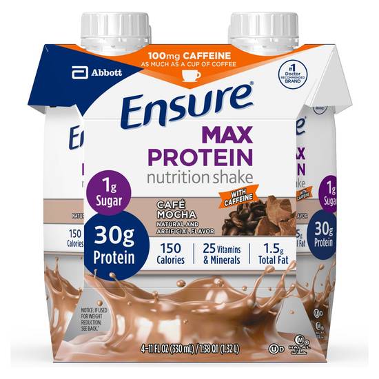 Ensure Max Protein Ready-to-Drink Nutrition Shake Cafe Mocha (11 oz x 4 ct)