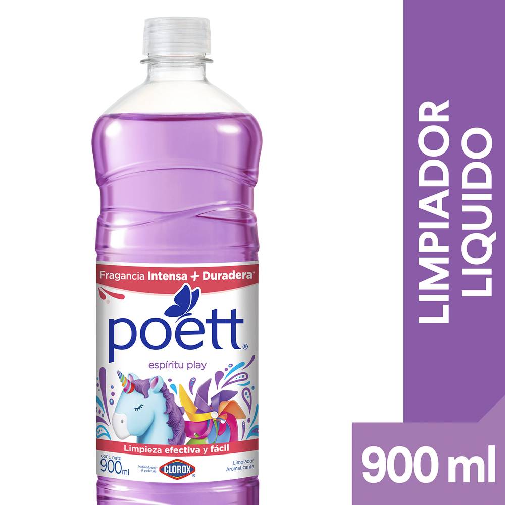 Poett limpiador desinfectante espíritu play (botella 900 ml)