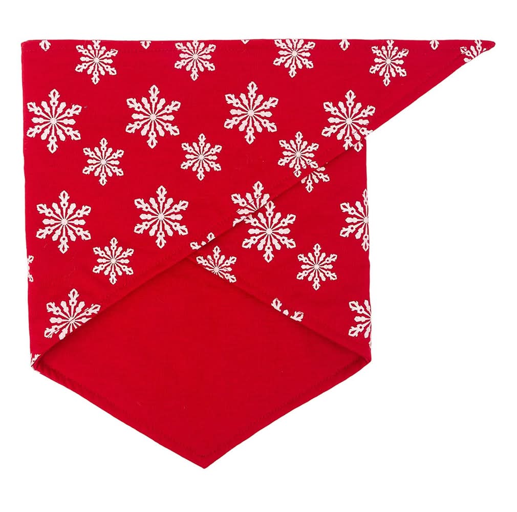 Silver Paw Red Holiday Bandana, 1 X-Small/Small
