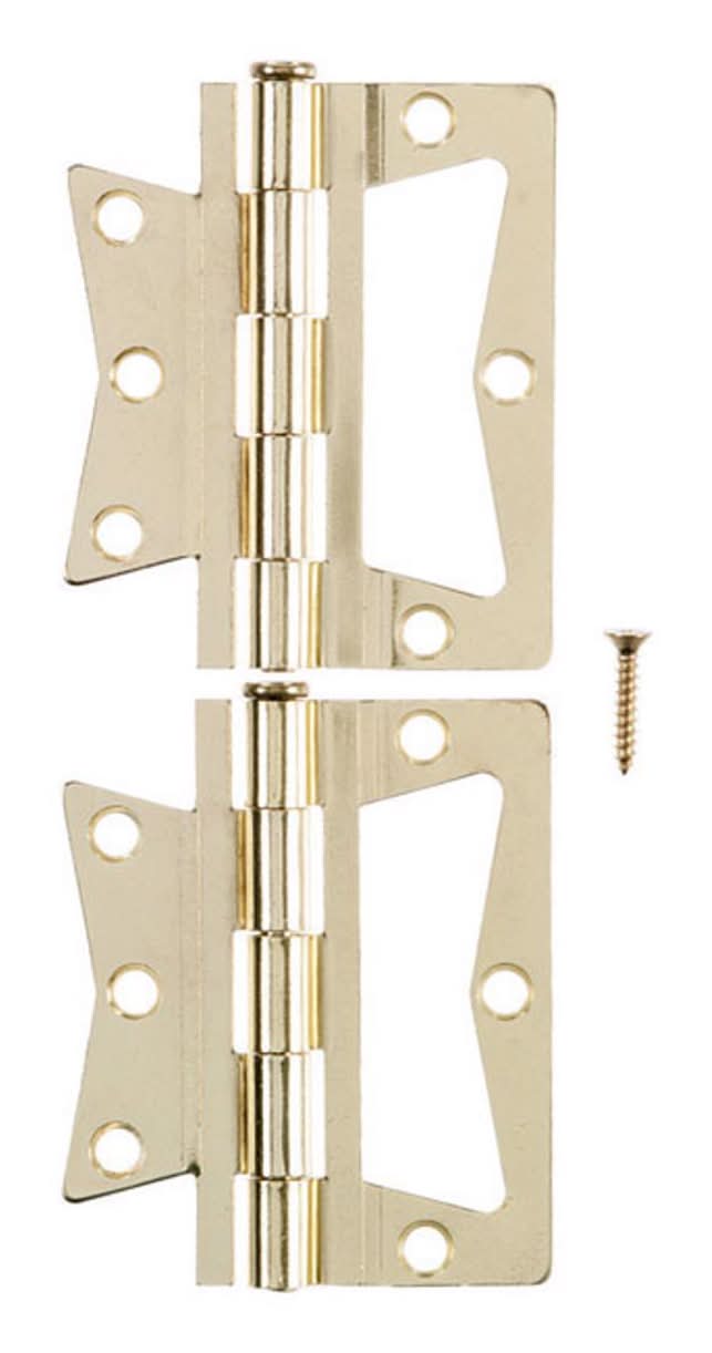 ACE 2.75 In. W X 3 In. L Bright Brass Brass Non-Mortise Hinge 2 Pk