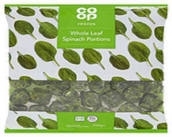 Co Op Frozen Whole Leaf Spinach Portions  (750G)