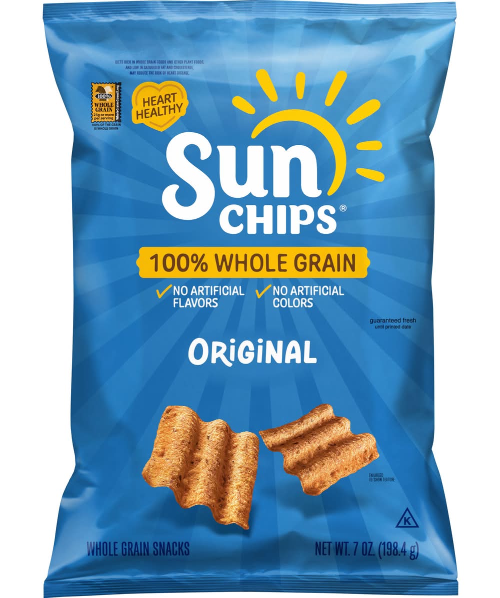 Sun Chips 100% Whole Grain Snack Chips, Original (7 oz)