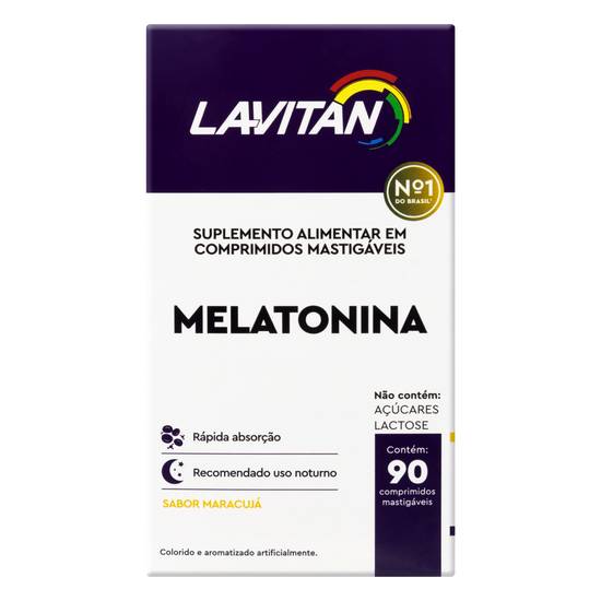 Cimed suplemento alimentar melatonina sabor maracujá lavitan (90 comprimidos)