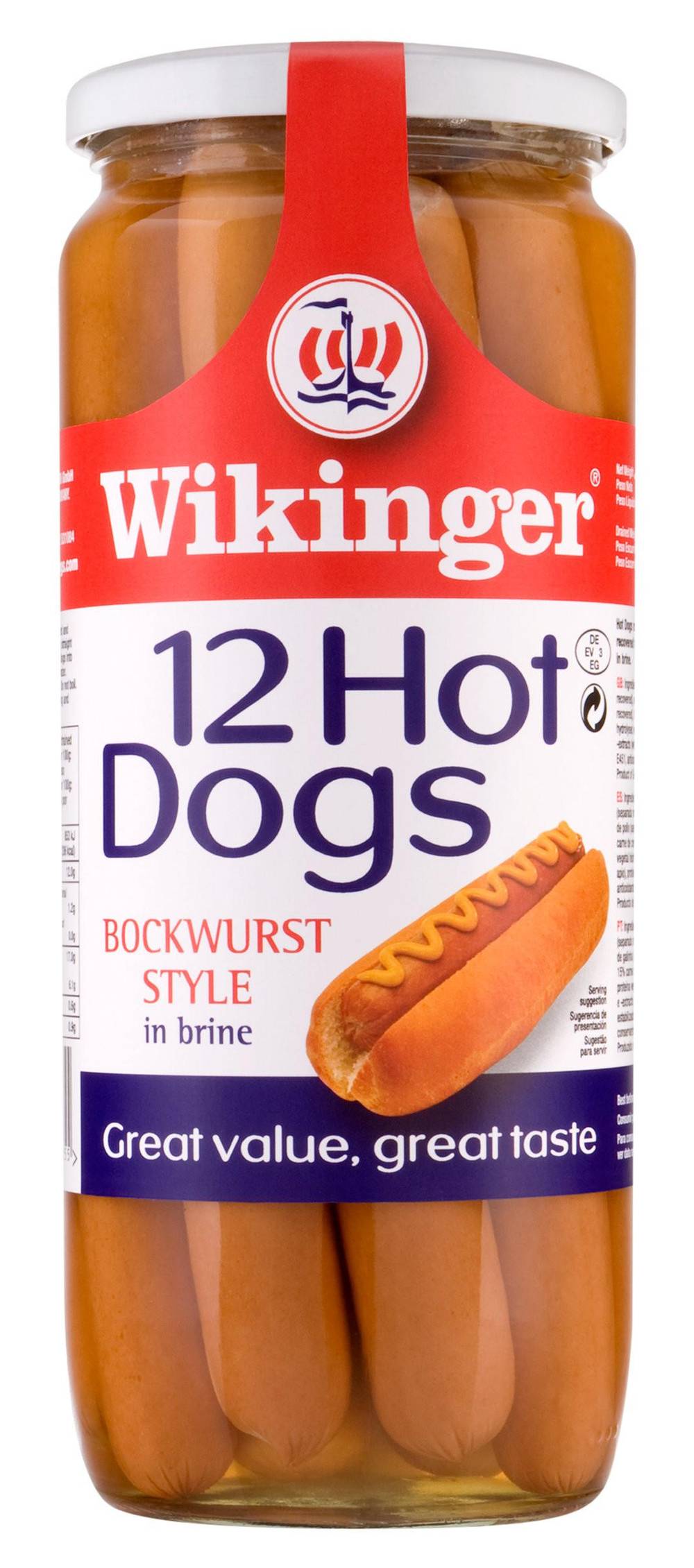 Wikinger Bockwurst Style Hot Dogs 12 Pack