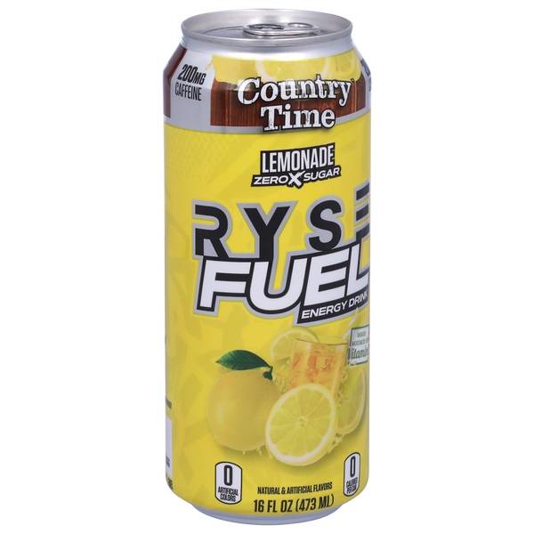 Ryse Fuel, Energy Drink, Zero Sugar, Lemonade