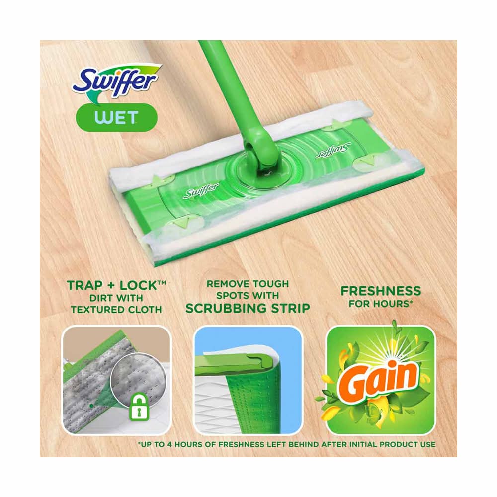 Swiffer Wet Mopping Cloths With Gain Scent 24 Ct