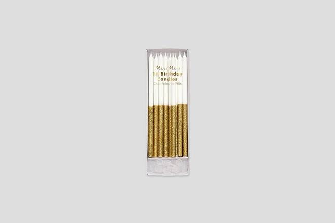 Meri Meri - Gold Glitter Dipped Candles