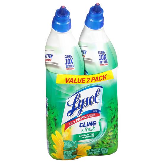 Lysol Cling & Fresh Forest Rain Scent Toilet Bowl Cleaner (2 ct)