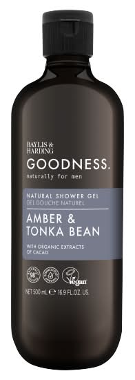 Baylis & Harding Natural Shower Gel Amber & Tonka Bean (500ml)