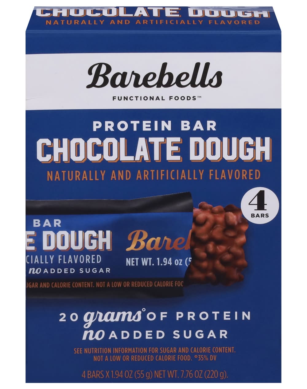 Barebells Protein Bars, Chocolate Dough (4 x 1.94 oz)