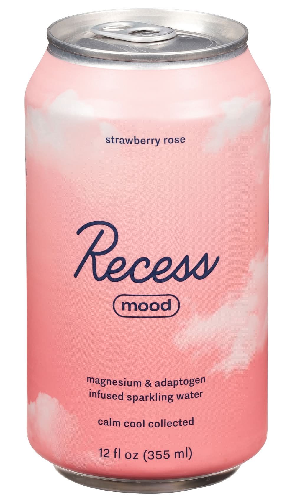 Recess Mood Magnesium & Adaptogen Infused Sparkling Water, Strawberry-Rose (12 fl oz)