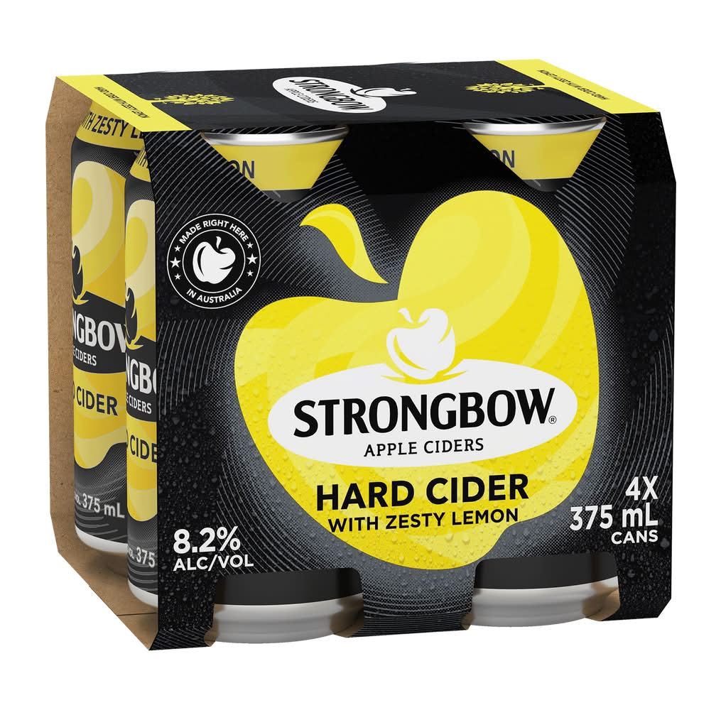 Strongbow Hard Zesty Lemon Cider Cans 4x375ml