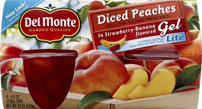Del Monte Strawberry-Banana Flavored Gel Diced Peaches (4 ct)