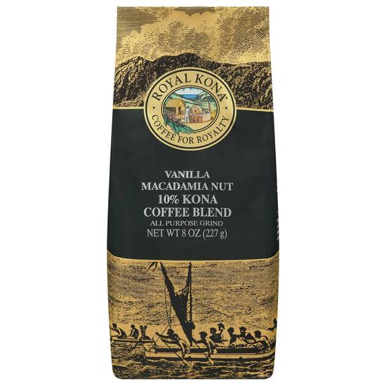 Royal Kona Vanilla Macadamia Nut Medium Roast Ground Coffee (8 oz)