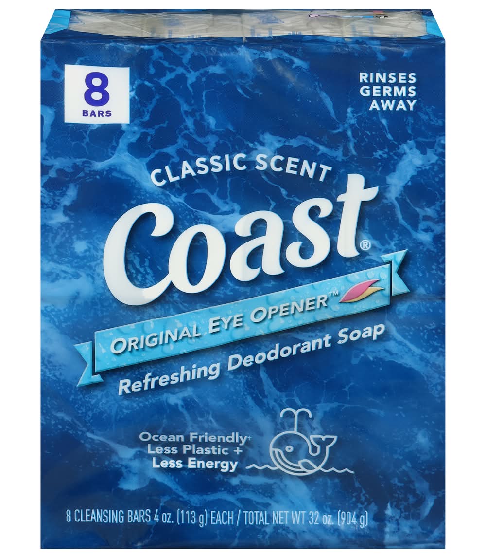 Coast Scent Deodorant Soap Bars (32 oz, 8 ct)