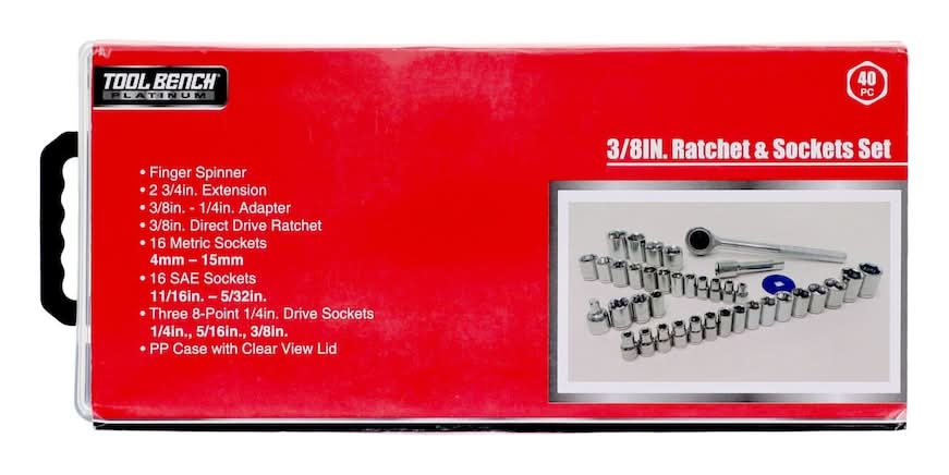 Tool Bench Platinum Ratcheting Screwdriver & Sockets Sets, Assorted (40 ct)