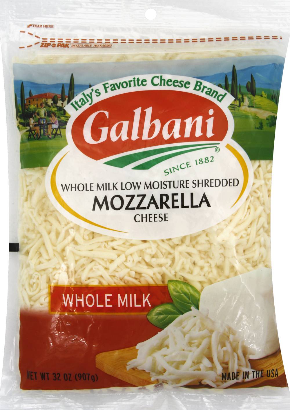 Galbani Whole Milk Mozzarella Shredded Cheese (2 lbs)