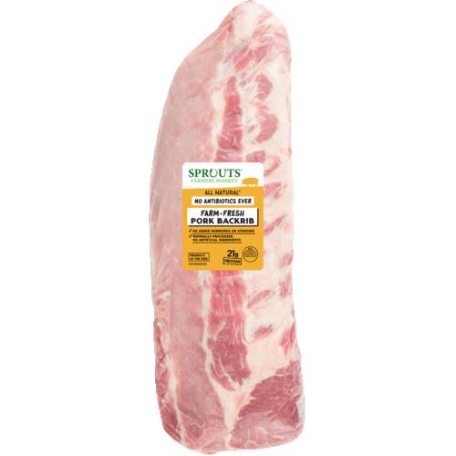 Sprouts Pork Baby Back Ribs, Previously Frozen No Antibiotics Ever (Avg. 3.5lb)