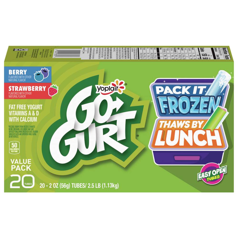 Go-Gurt Yoplait Fat Free Berry and Strawberry Yogurt Tubes ( 20 ct)