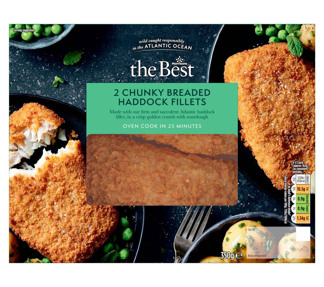 Morrisons The Best Breaded Chunky Haddock Fillets 350G