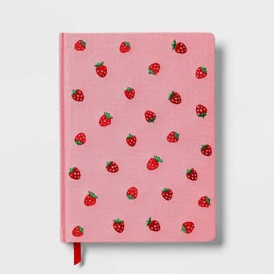 up&up Bound Journal With Elastic Closure Strawberries, 6x8''