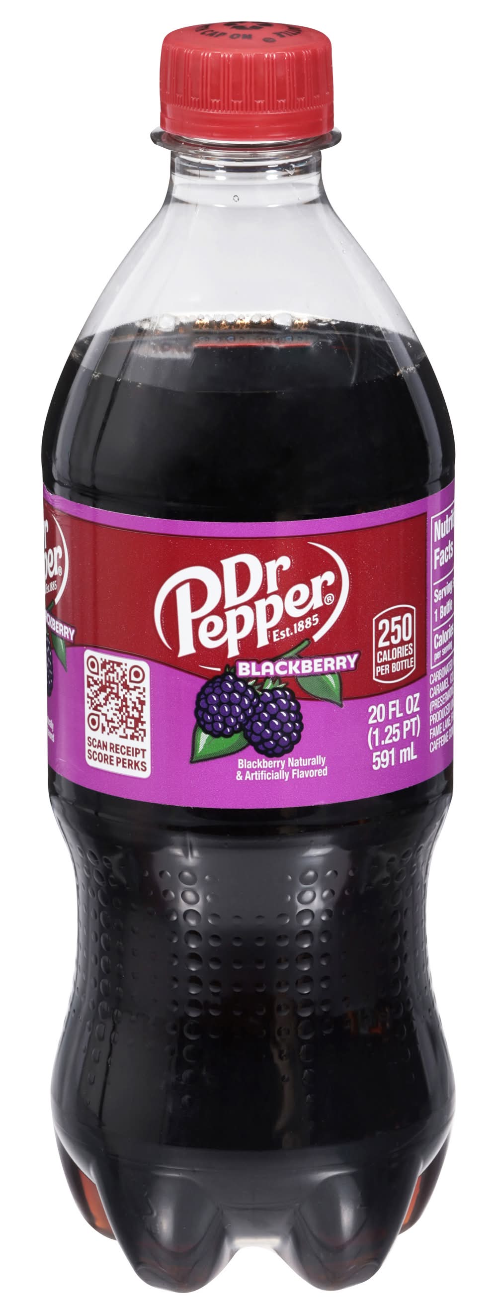 Dr Pepper Soda Soft Drink, Blackberry (20 fl oz)