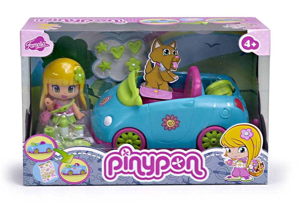 Pinypon muñeca con moto y coche