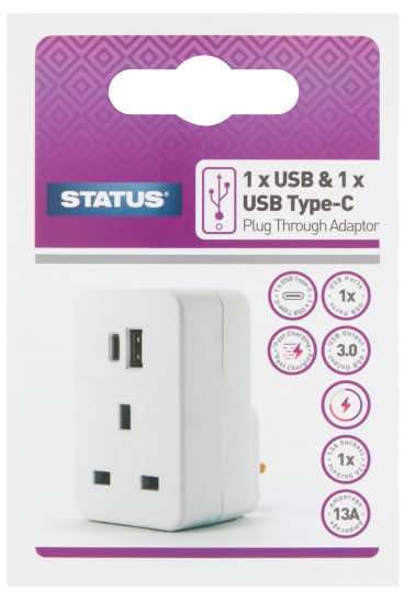 Status Usb a +Usb C Charging Point Power Adaptor