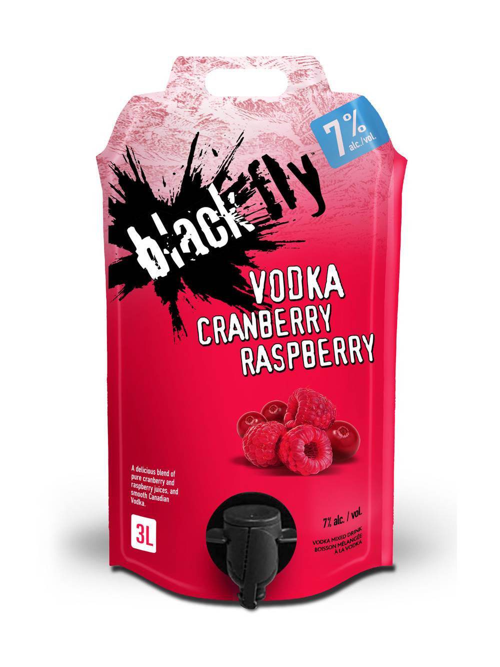 Black Fly Vodka Cranberry Raspberry Pouch (3 L)