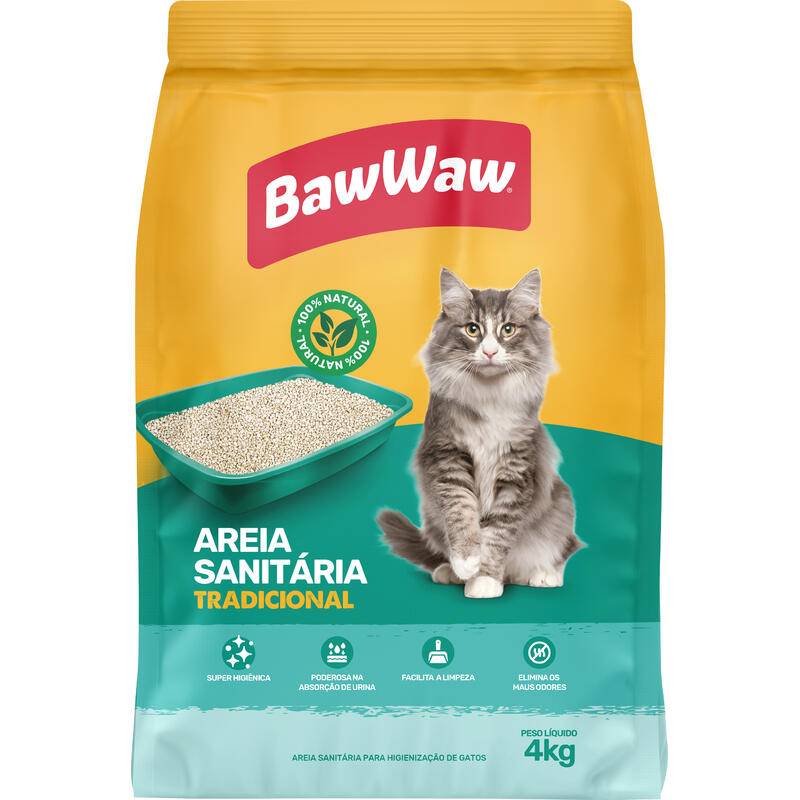 Baw waw areia sanitária para gatos