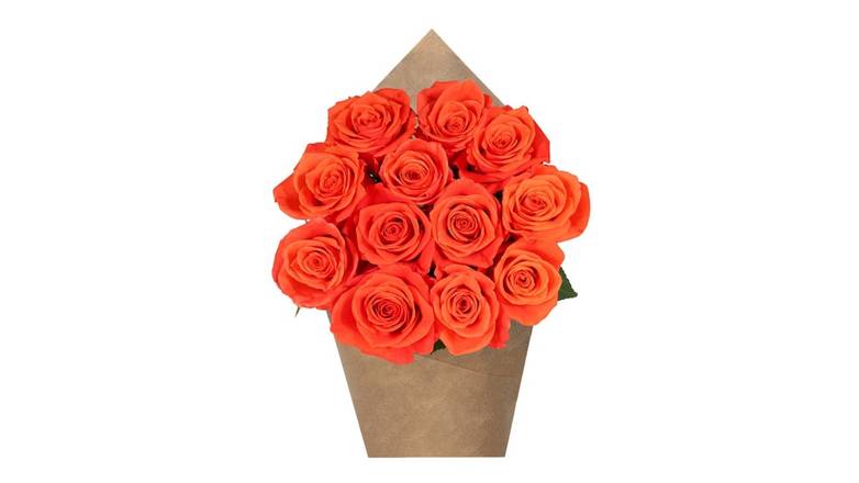 Dozen Rose Bunch - Orange