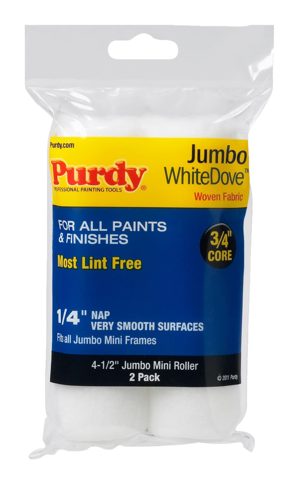 Purdy 2 -Pack 4.5-Inches x 1/4-in Nap WhiteDove Woven acrylic Paint Roller Cover | 140624010
