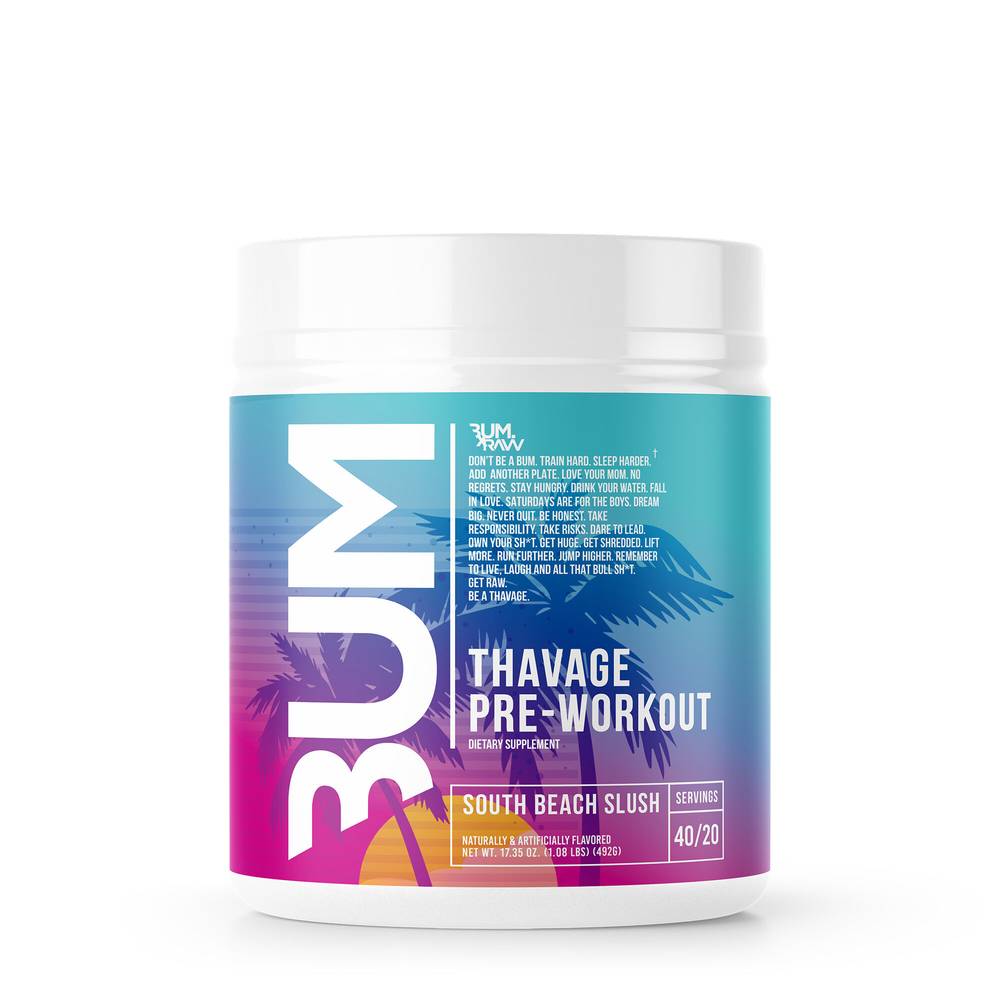 Raw Thavage Pre-Workout Supplement (17.35 lb) (south beach slush)