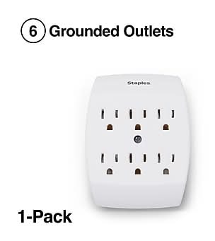 Staples 6-Outlet Adapter, White (22145)