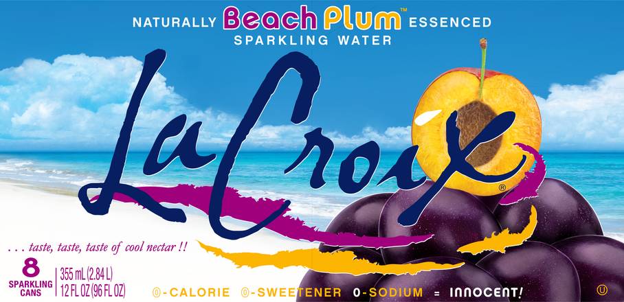 Lacroix Beach Plum Sparkling Water (8 ct, 12 fl oz)