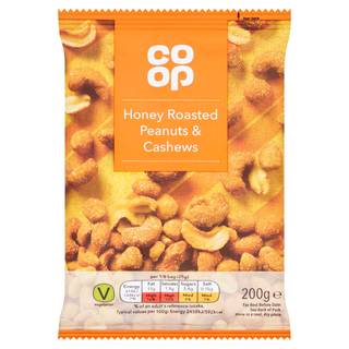 Co-op Honey Roasted Peanuts & Cashews 200g