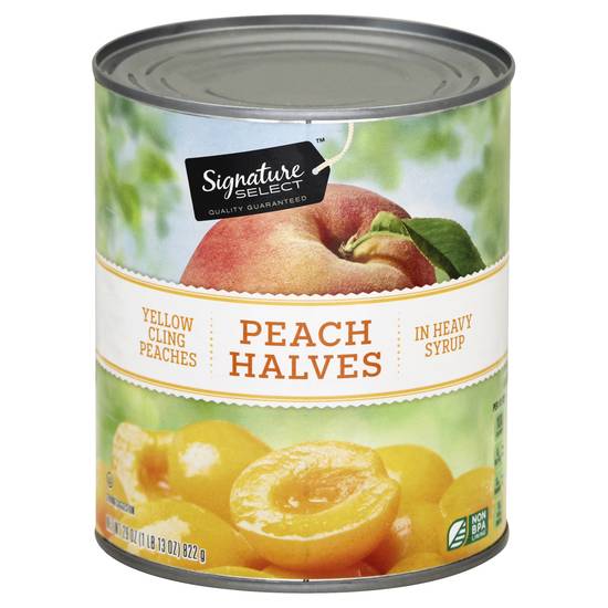 Signature Select Yellow Peach Halves in Heavy Syrup