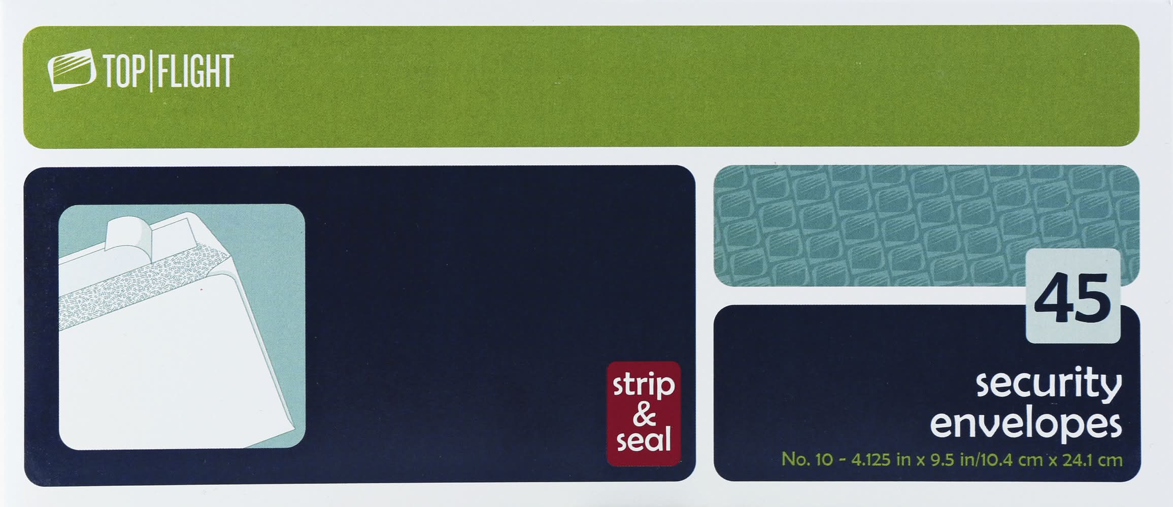 Top Flight Strip & Seal Security Envelopes (45 ct)