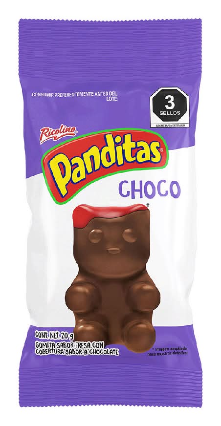 Ricolino · Choco gomitas cubiertas, fresa-chocolate (20 g)