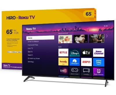 Hiro 4K Hdr Flat Screen Led Smart Tv, 65 in