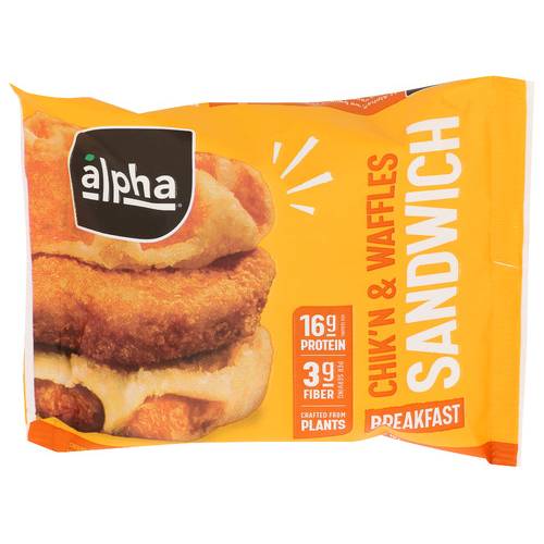 Alpha Foods Chik'n & Maple Waffle Breakfast Sandwich