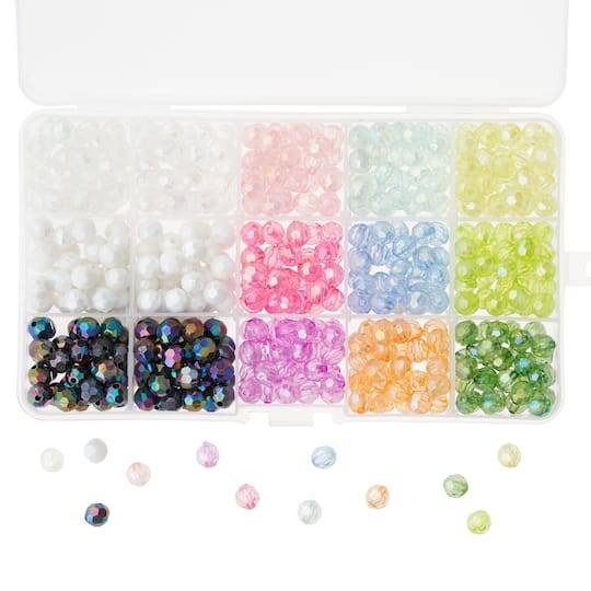 Bead Landing Faceted Aurora Borealis Crafting Beads Box, Multicolor