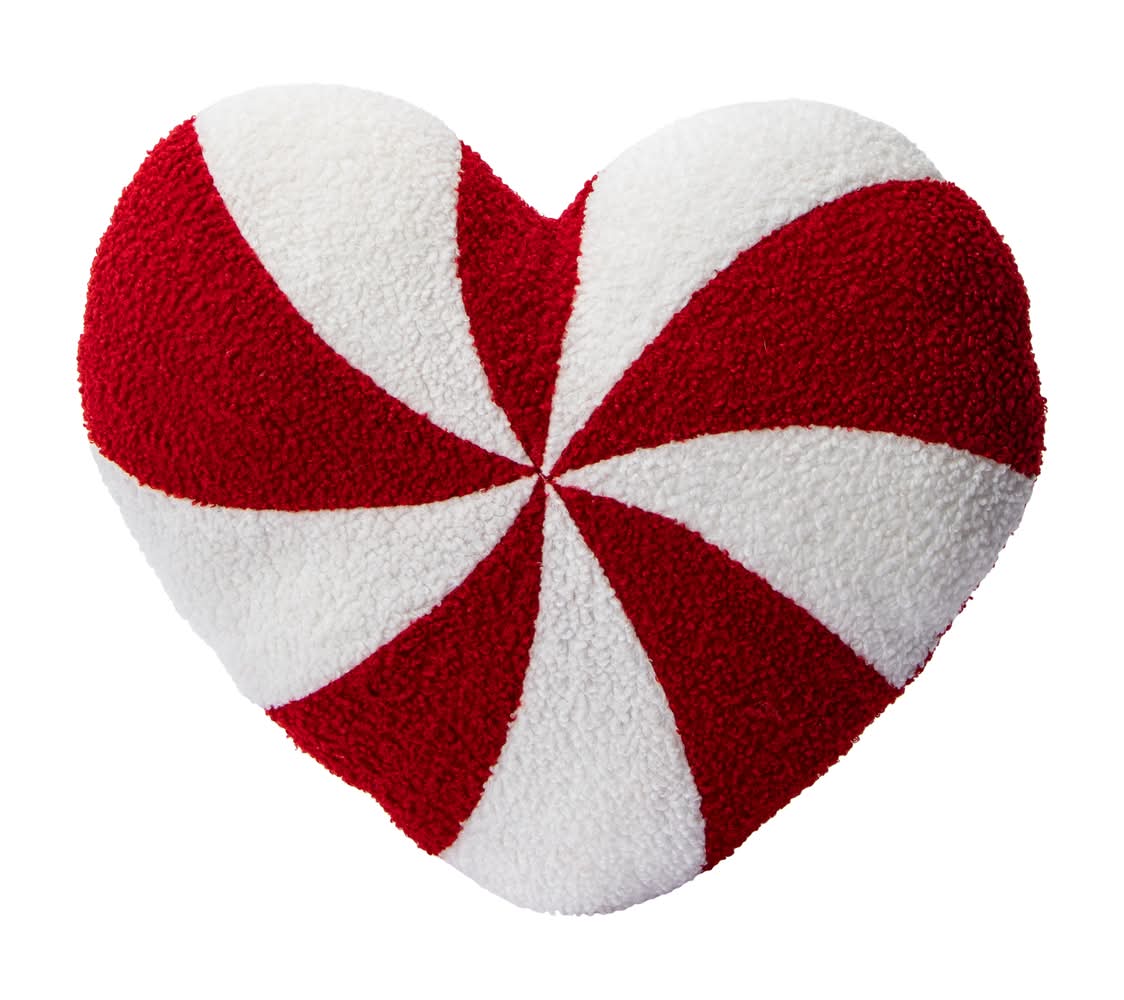 Candy Cane Heart Pillow